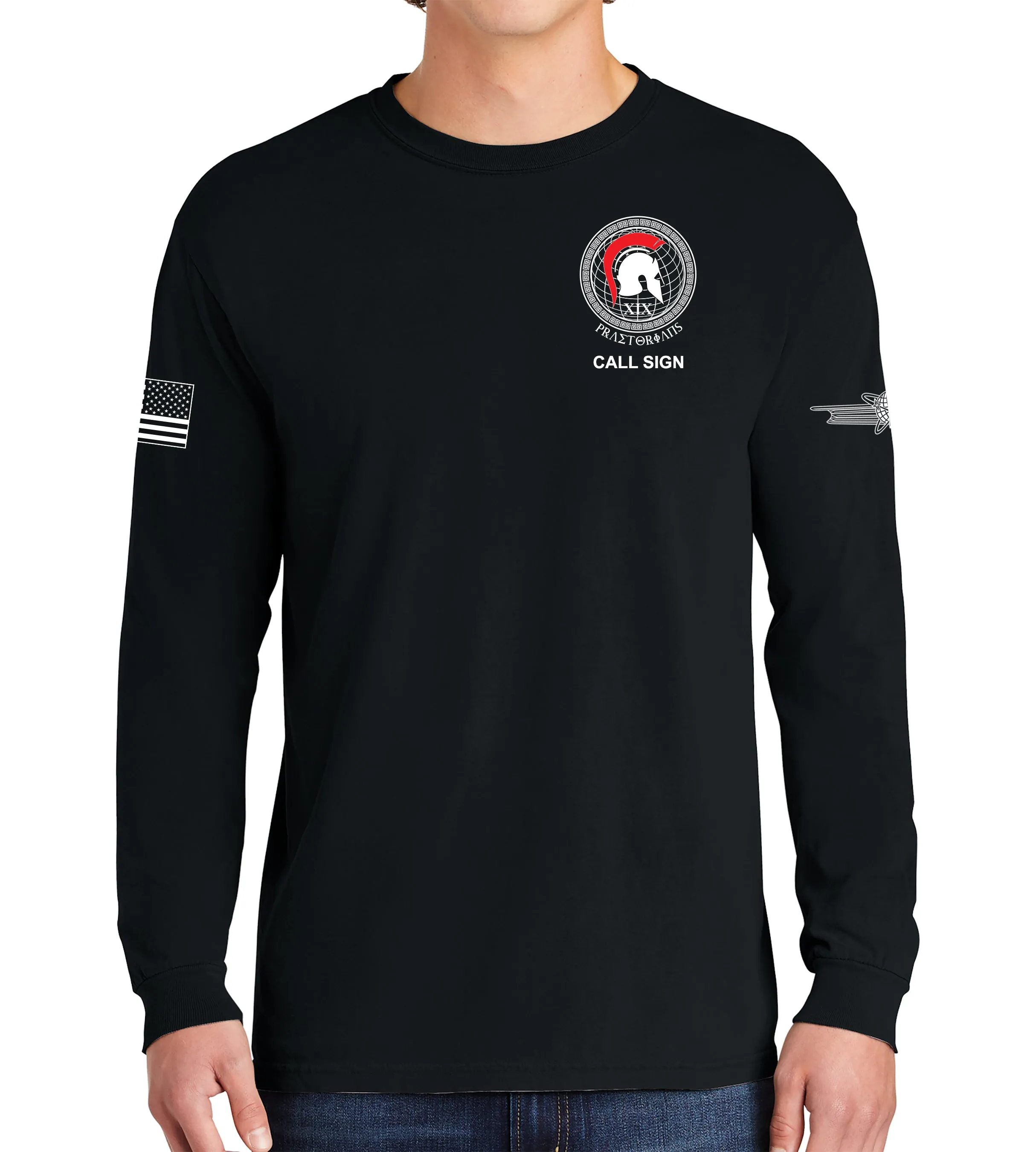 19th Praetorians Long Sleeve 50-50 Blend Unisex Shirt. This shirt IS approved for PT