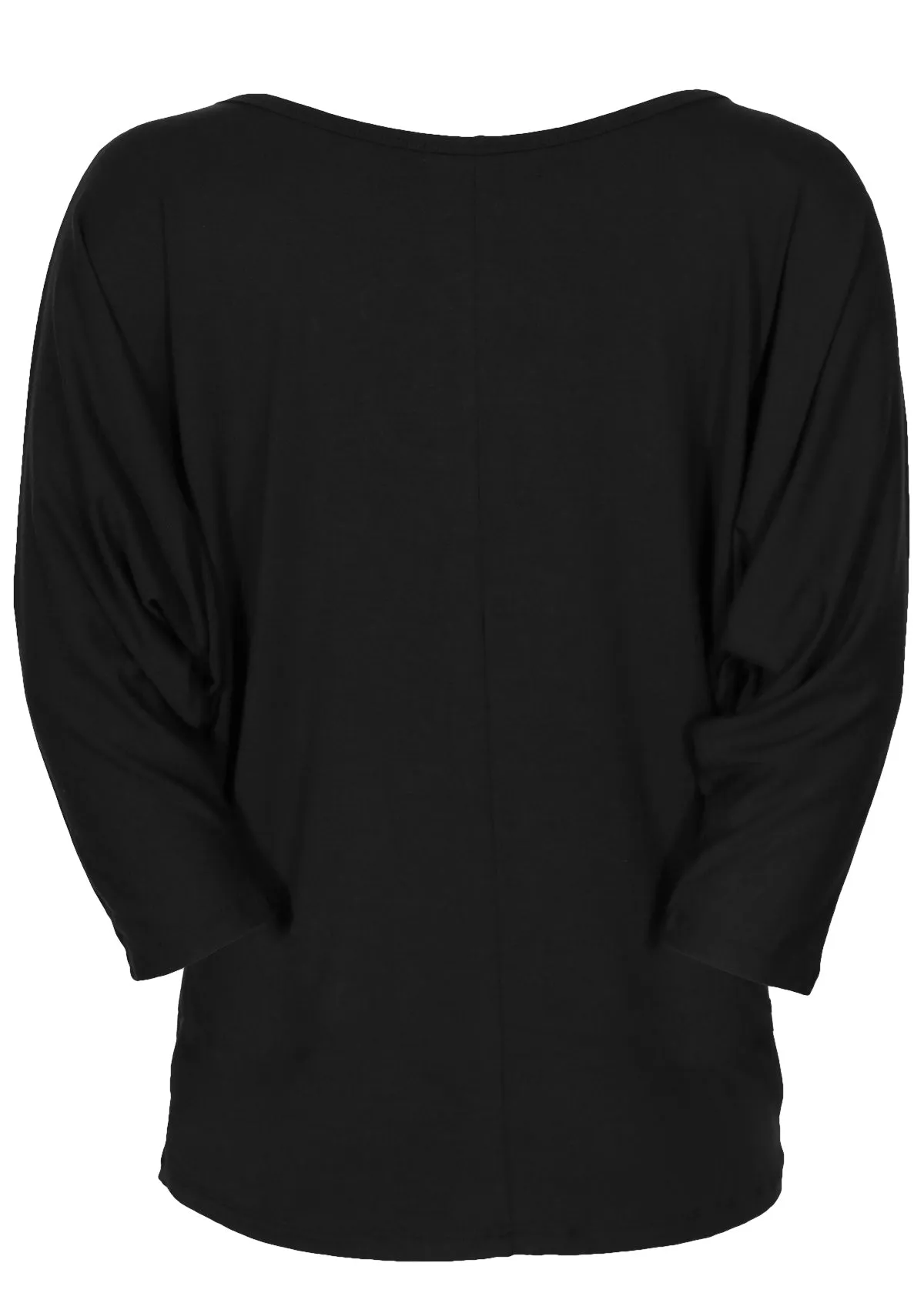 3/4 Sleeve Batwing Top Black