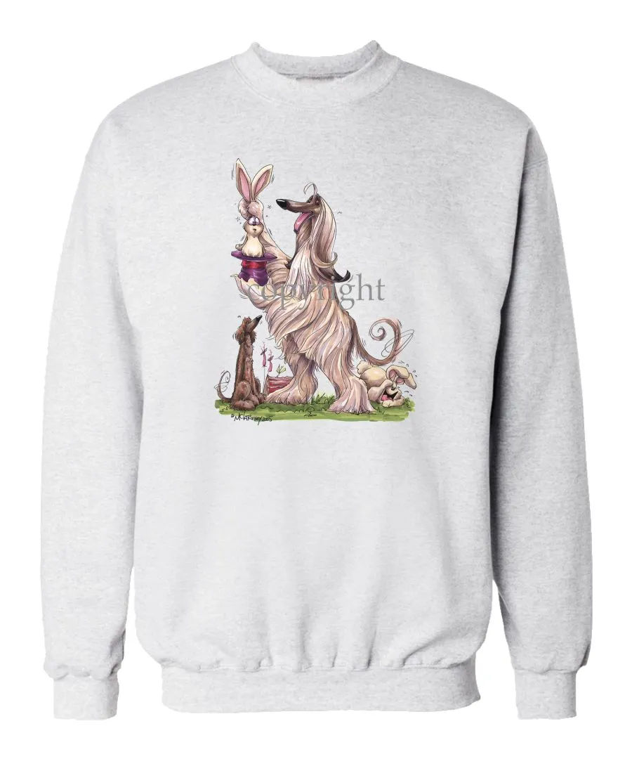 Afghan Hound - Pulling Rabbit Out Of Hat - Caricature - Sweatshirt