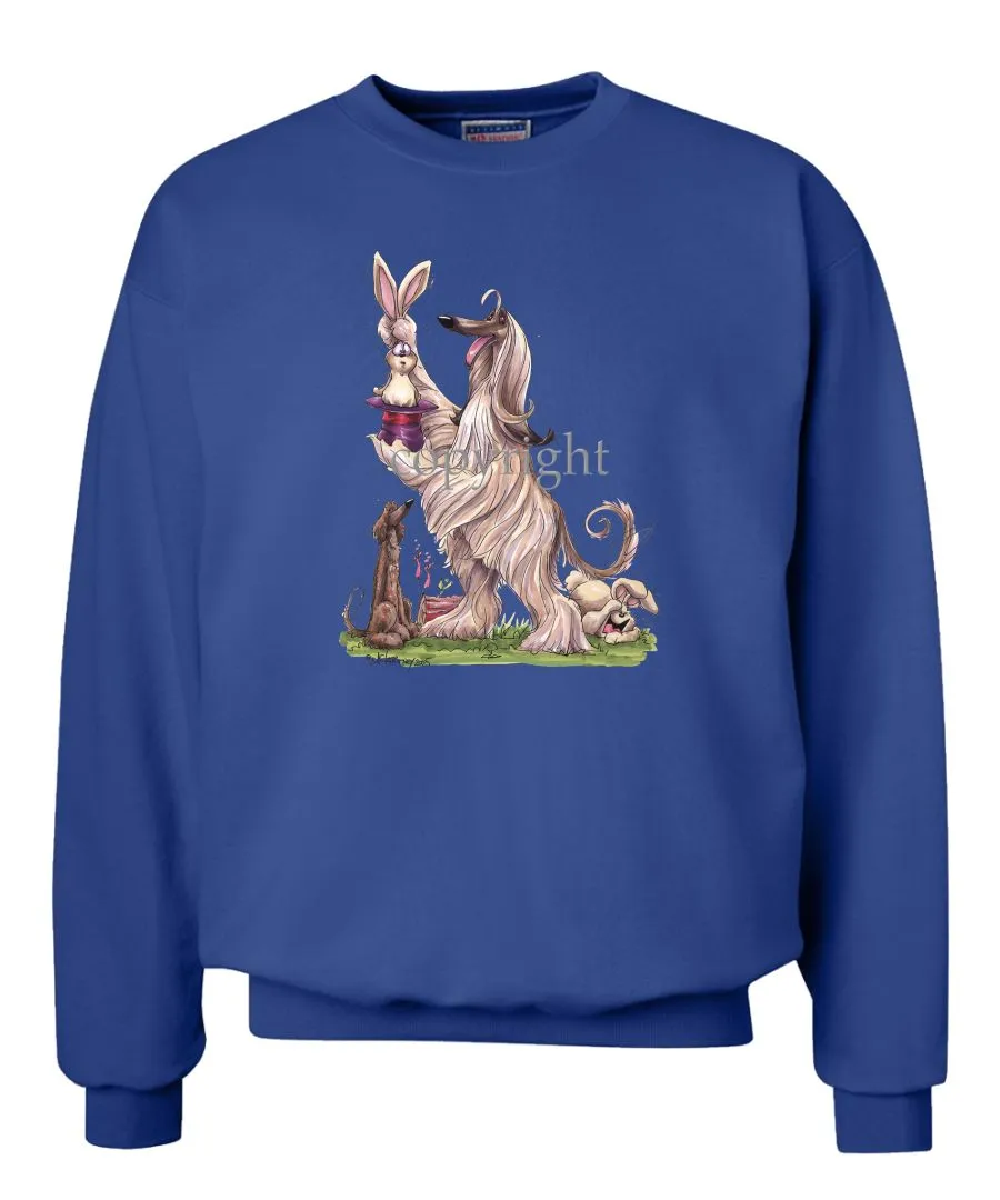 Afghan Hound - Pulling Rabbit Out Of Hat - Caricature - Sweatshirt