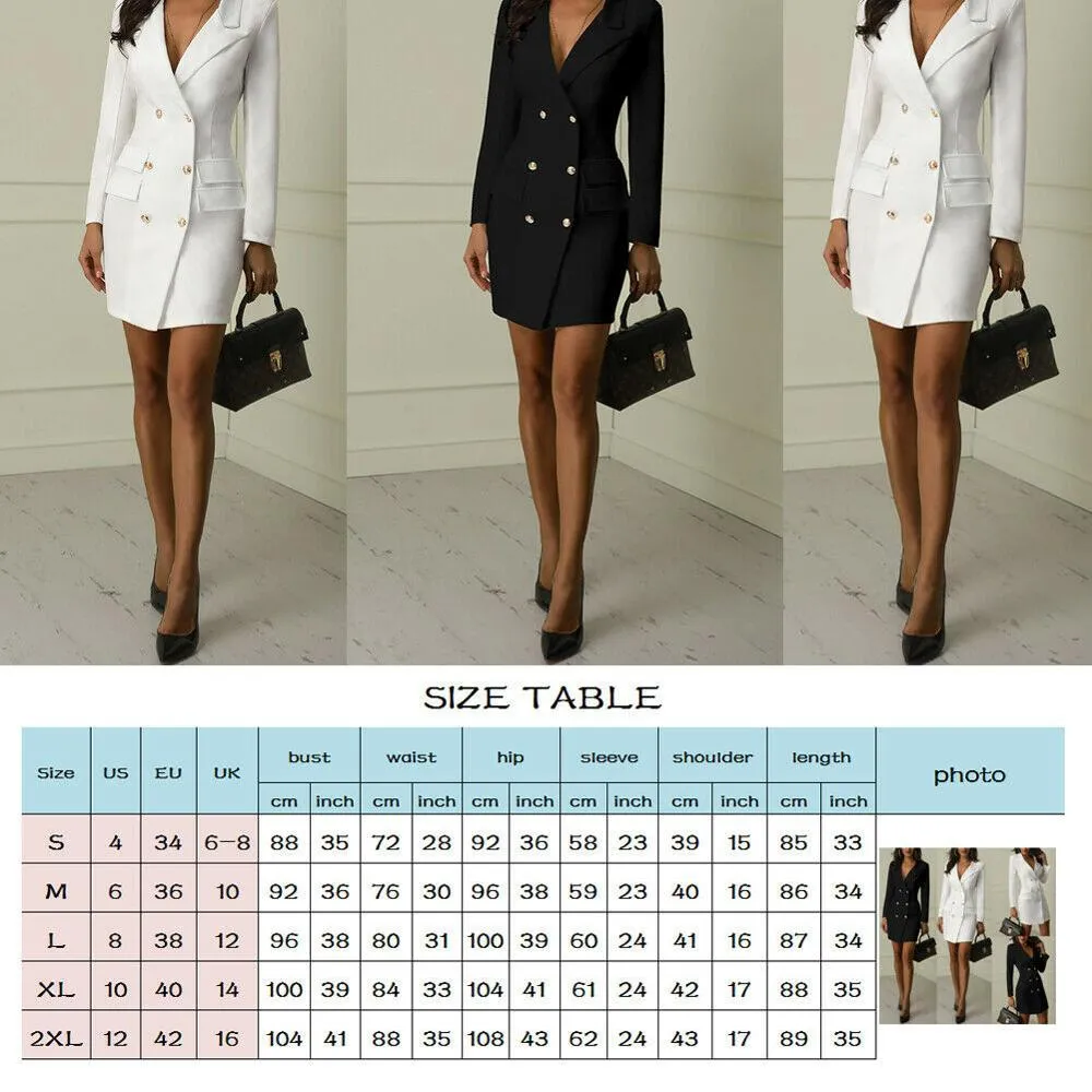 Autumn Winter Women's Casual Double Breasted Long Jackets with Pocket