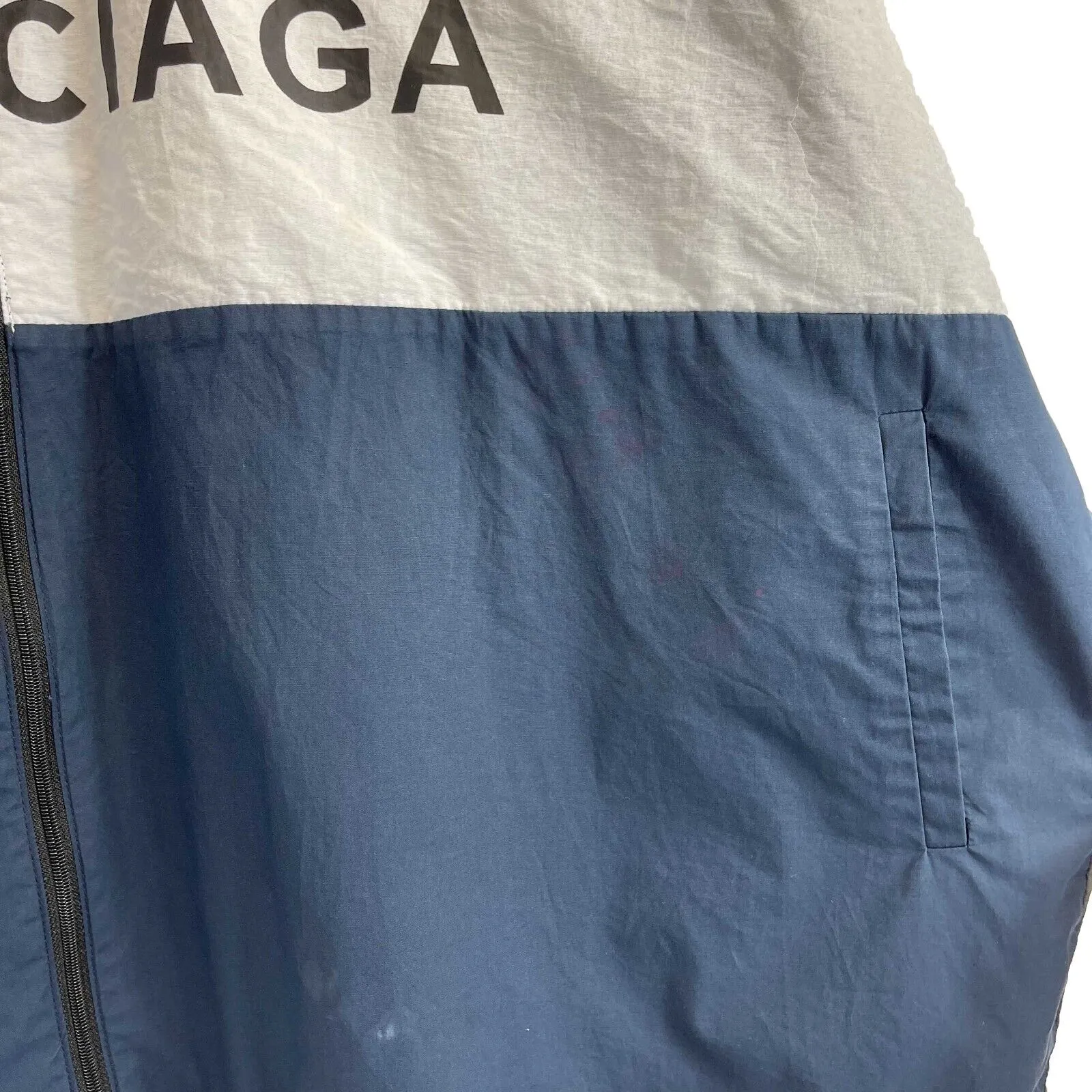 Balenciaga - Oversized Logo Track Jacket - Grey and Blue - 38 US 8