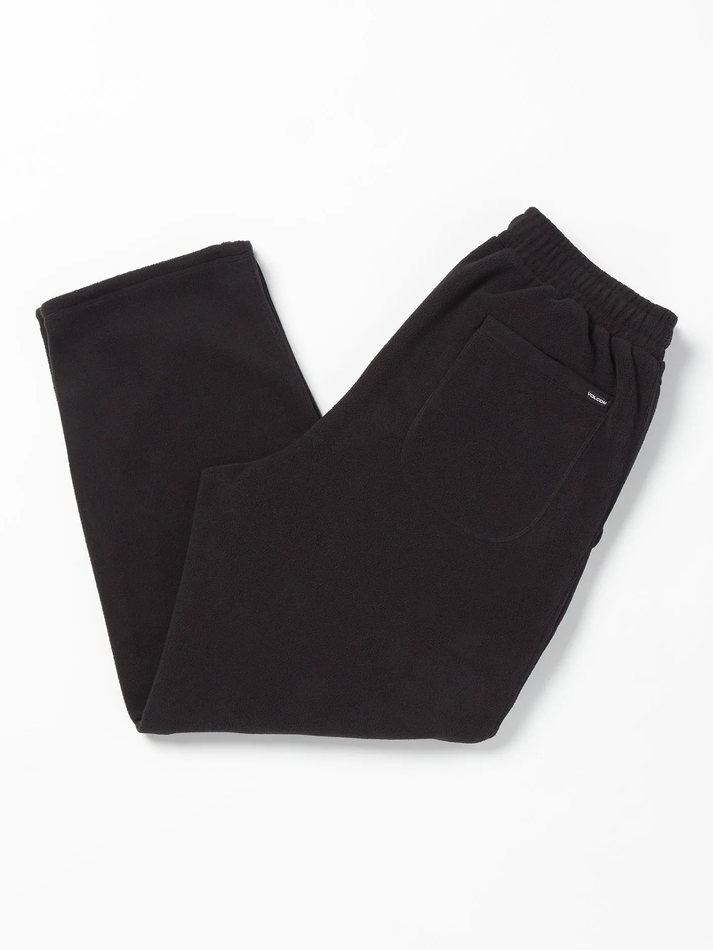 Bowered Light Elastic Waist Fleece Pants - Black