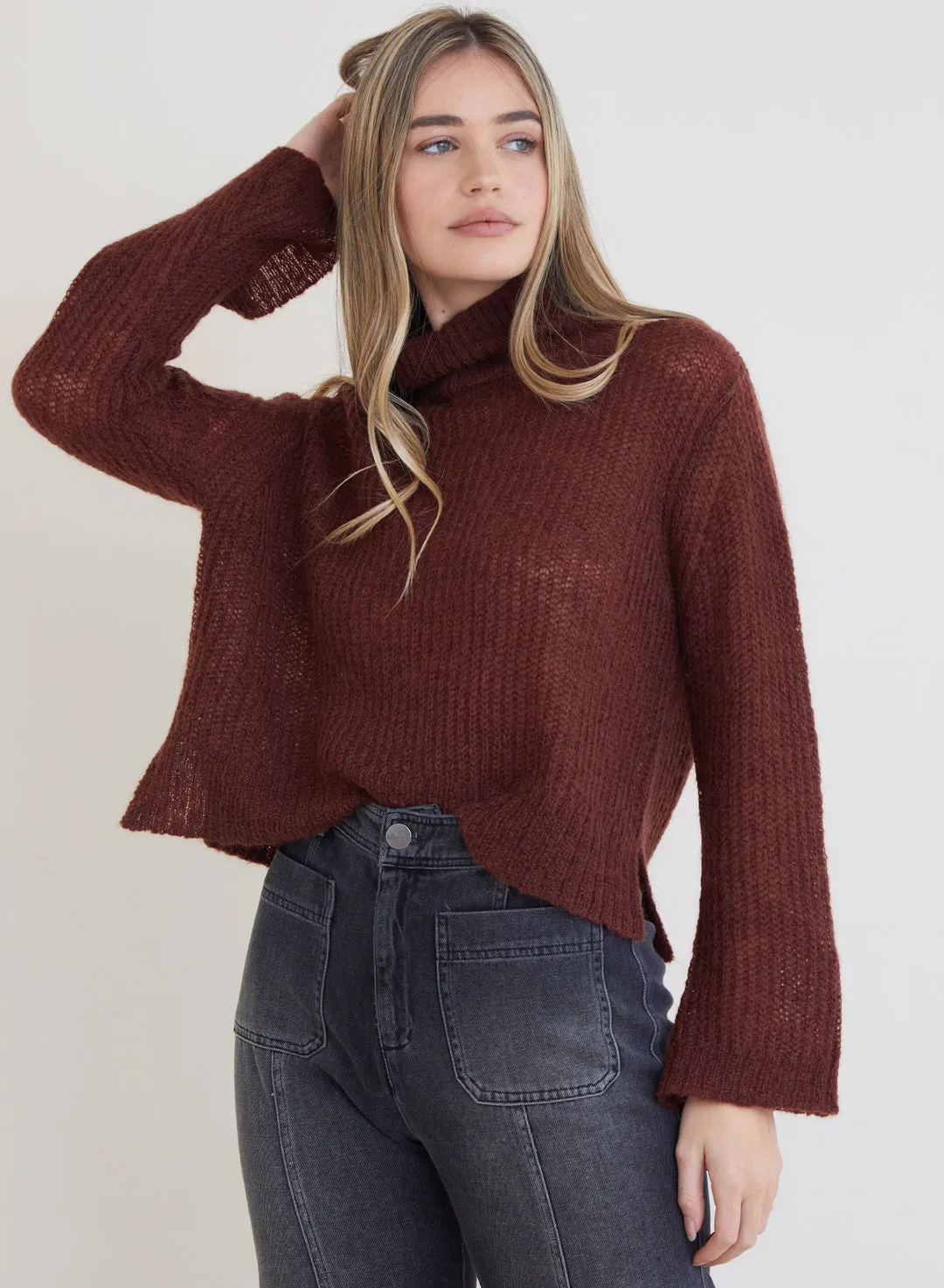 Brea A-Line Turtleneck Sweater