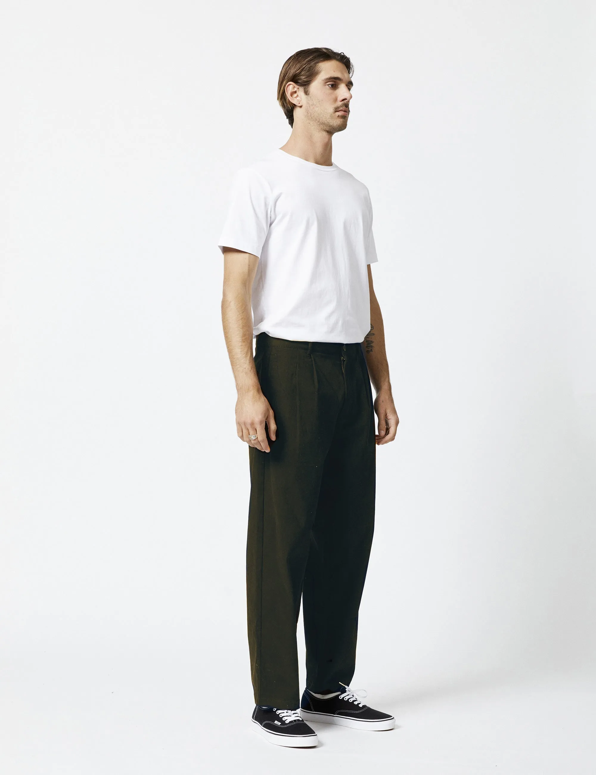 Brooklyn Pleated Pant - Dark Green