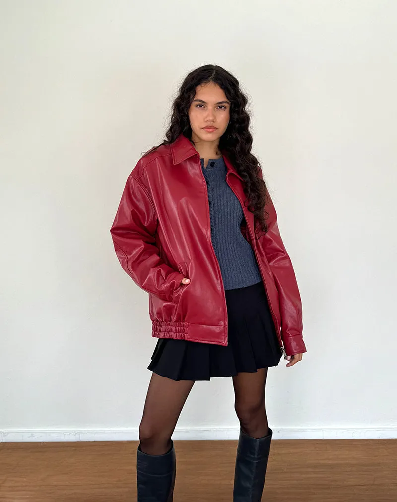 Cavita PU Jacket in Blood Red