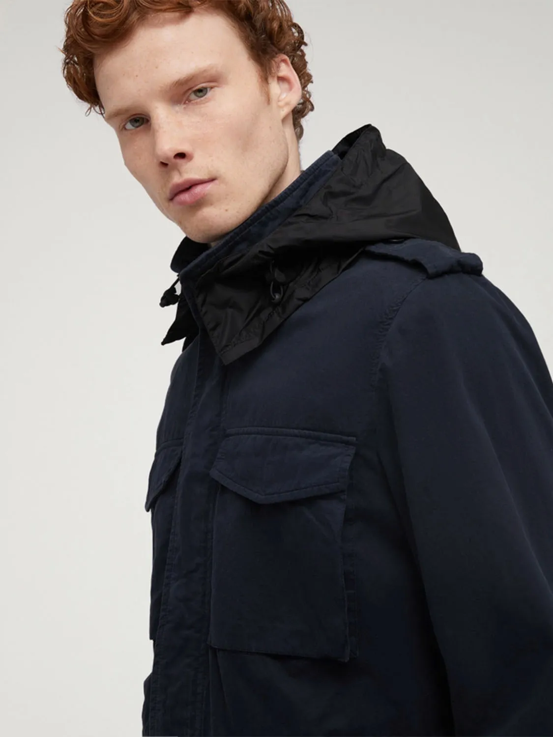 Gabardine Mini Field Jacket Navy