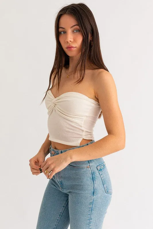 Hit Me On The Top Twist Tube Crop Top