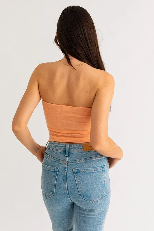 Hit Me On The Top Twist Tube Crop Top