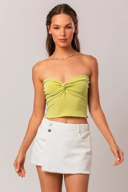 Hit Me On The Top Twist Tube Crop Top