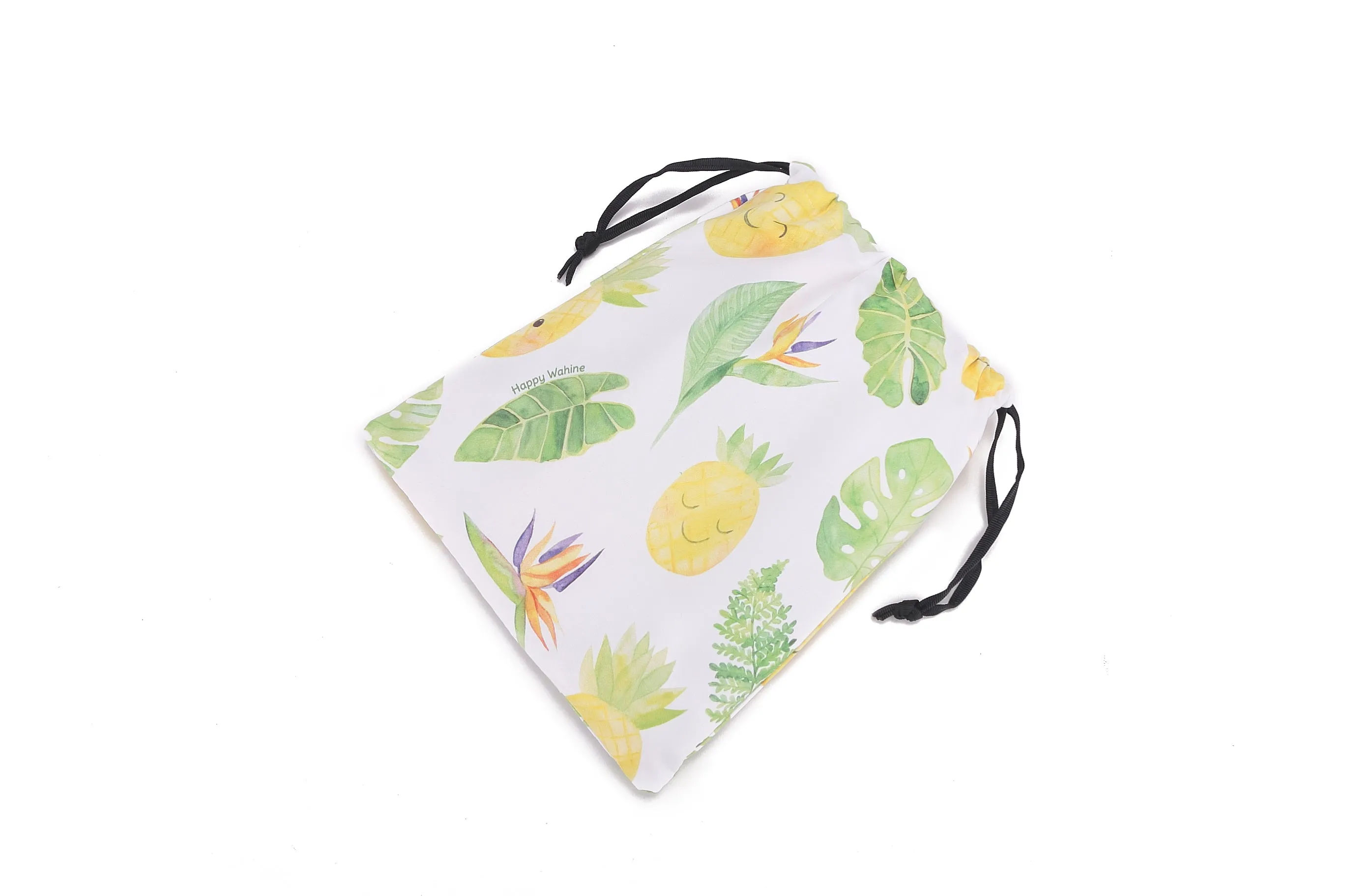 Hooded Beach Towel Poncho Teenager Monstera Pineapple White