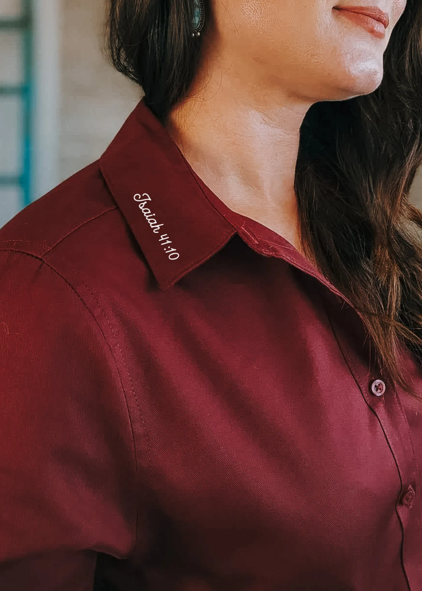 Isaiah 41:10 Long Sleeve Button Down Shirt [6 Colors]