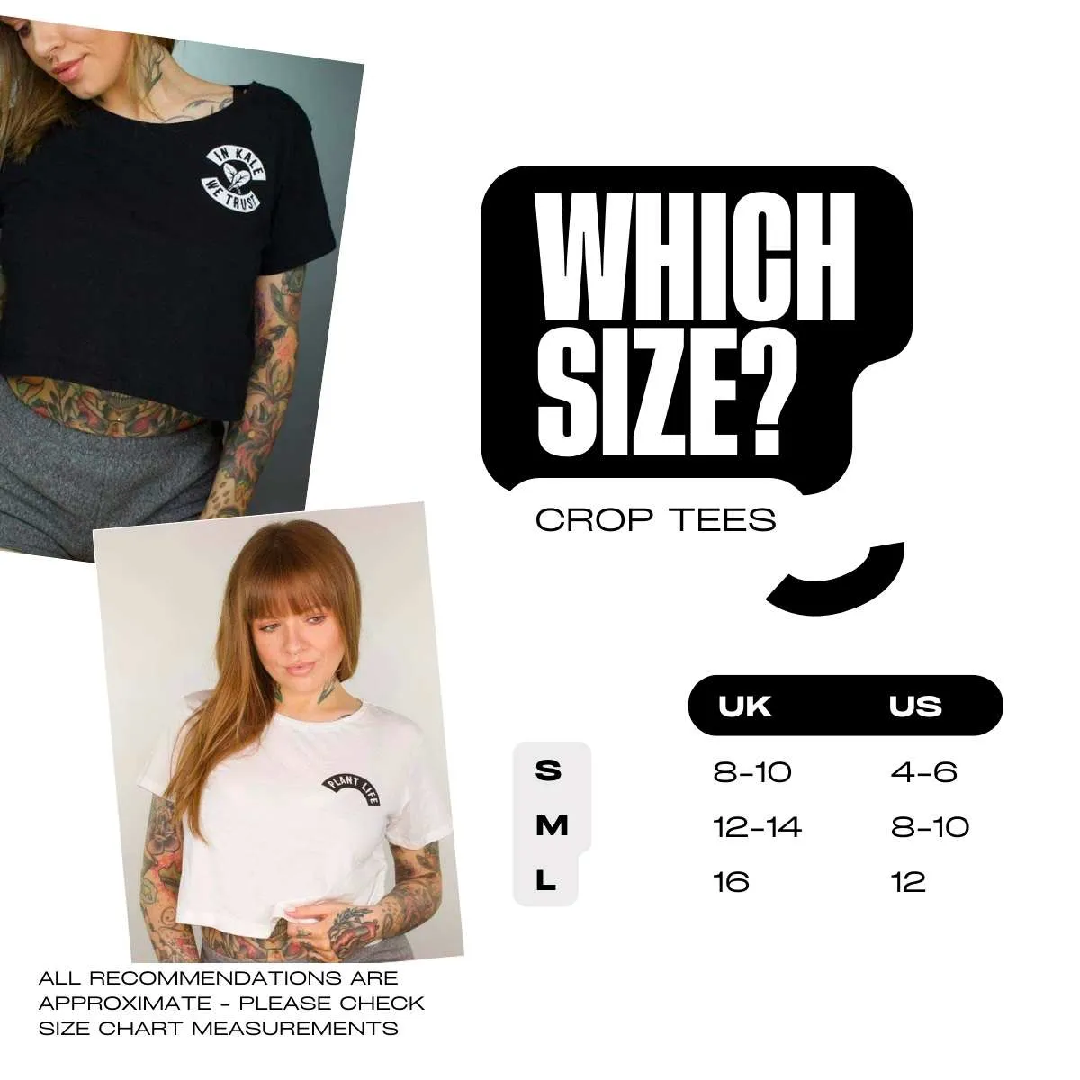 Kale 'Em With Kindness - Black Crop Top