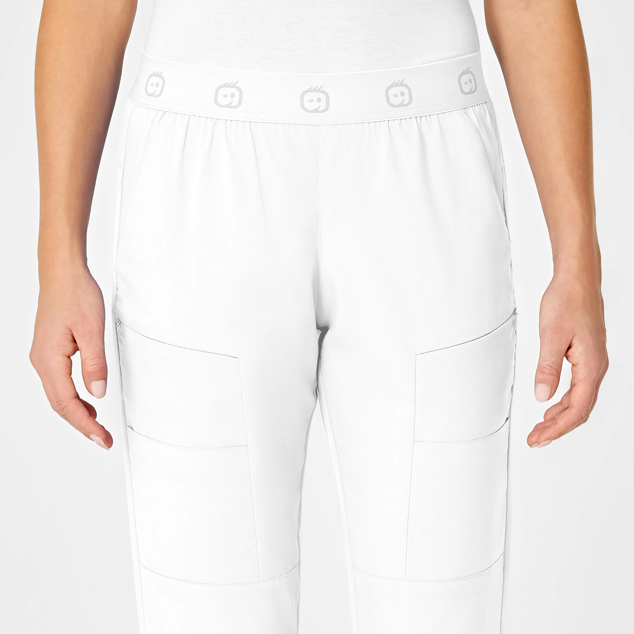 PRO Women's Slim Cargo Jogger Scrub Pant - White